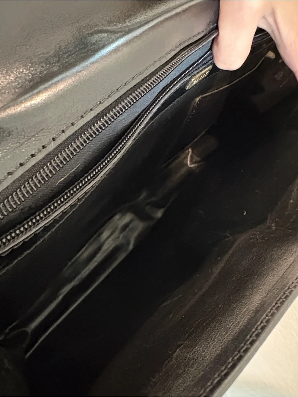 Bally Black Leather Briefcase with Gold-Tone Combination Lock